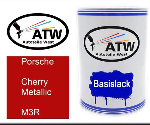 Porsche, Cherry Metallic, M3R: 500ml Lackdose, von ATW Autoteile West.